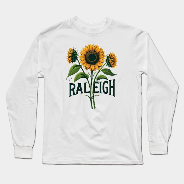 Raleigh Sunflower Long Sleeve T-Shirt by Americansports